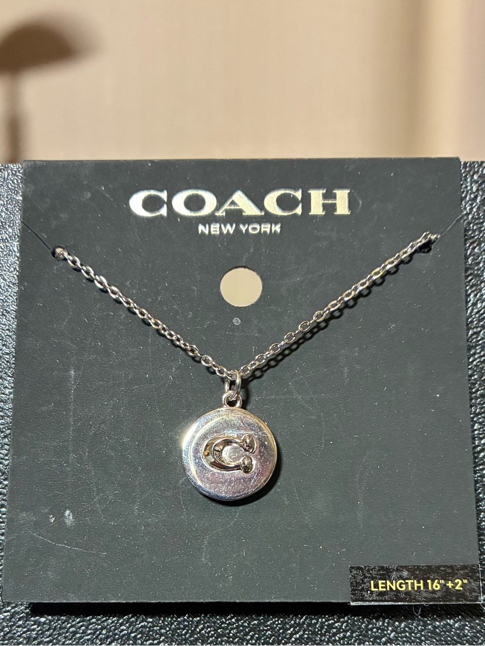 Coach Round Logo Pendant Necklace